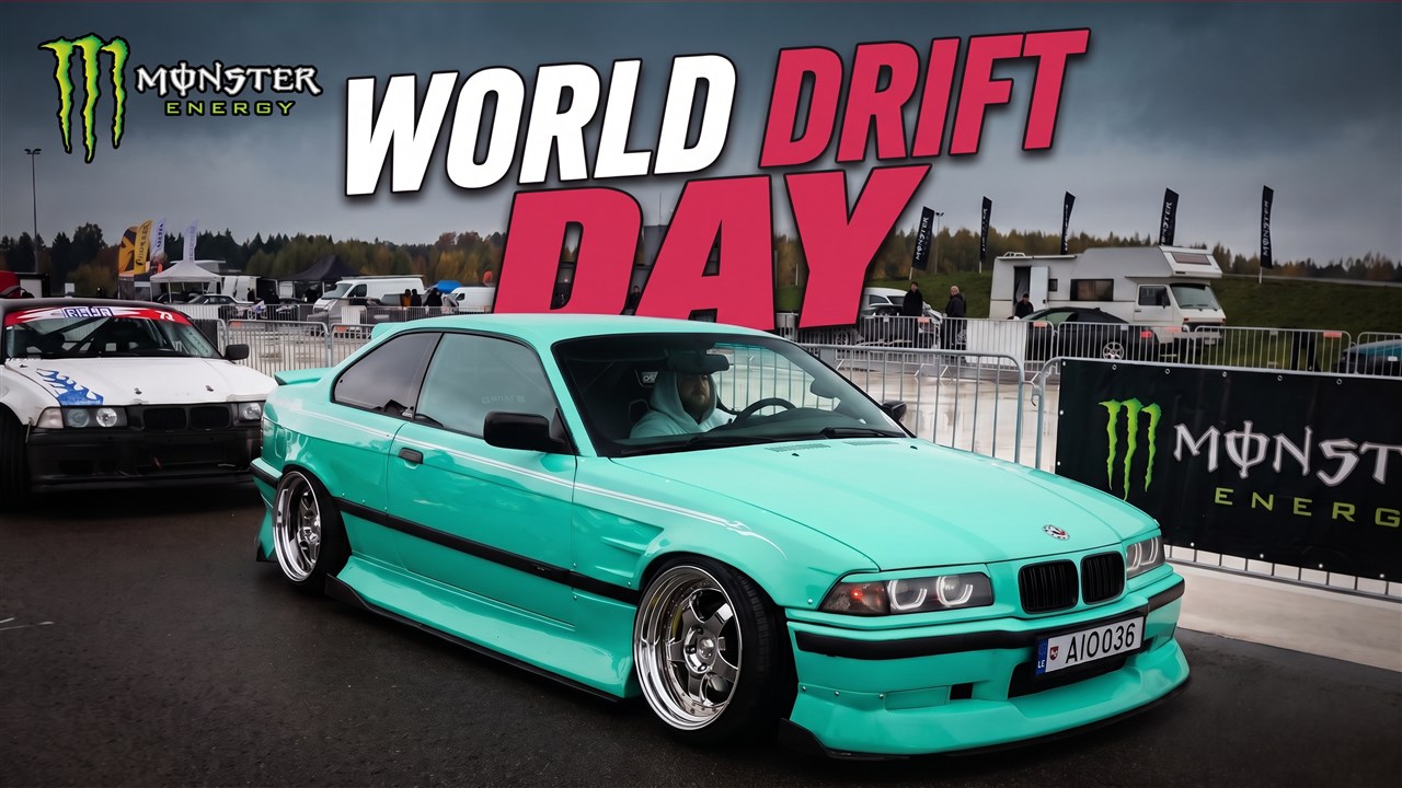 NKTK YouTube video viršelis: World Drift Day Kuršėnuose — mėtinis BMW E36 trasoje